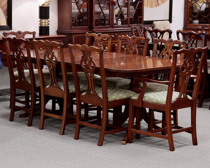 Lexington Furniture Mahogany Dining Table and 8 Chippendale Chairs