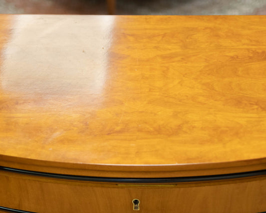 Pair of Solid Burled Wood Nightstands