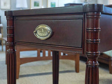 Mahogany Cookie Cutter Top 1 Drawer Nightstand with Column Sides