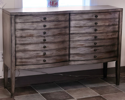 Two-Door Brushed Nickel Console