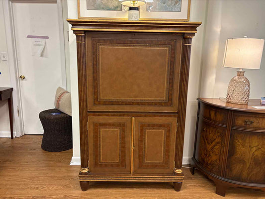 Maitland-Smith Biedermeier-Style Leather Secretary Desk