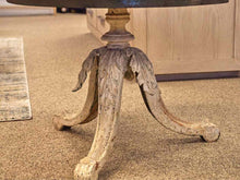 Round Rustic Metal Top Side Table