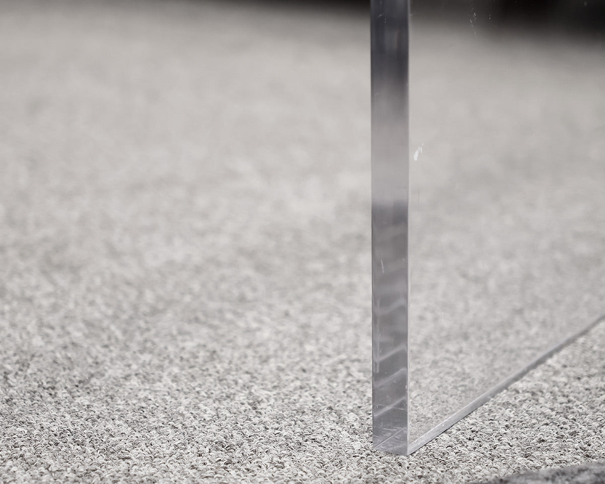 Lucite waterfall cocktail table