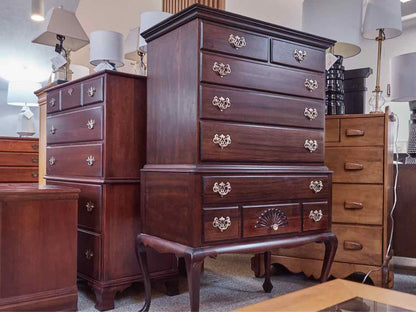 Solid Mahogany Six Drawer Highboy