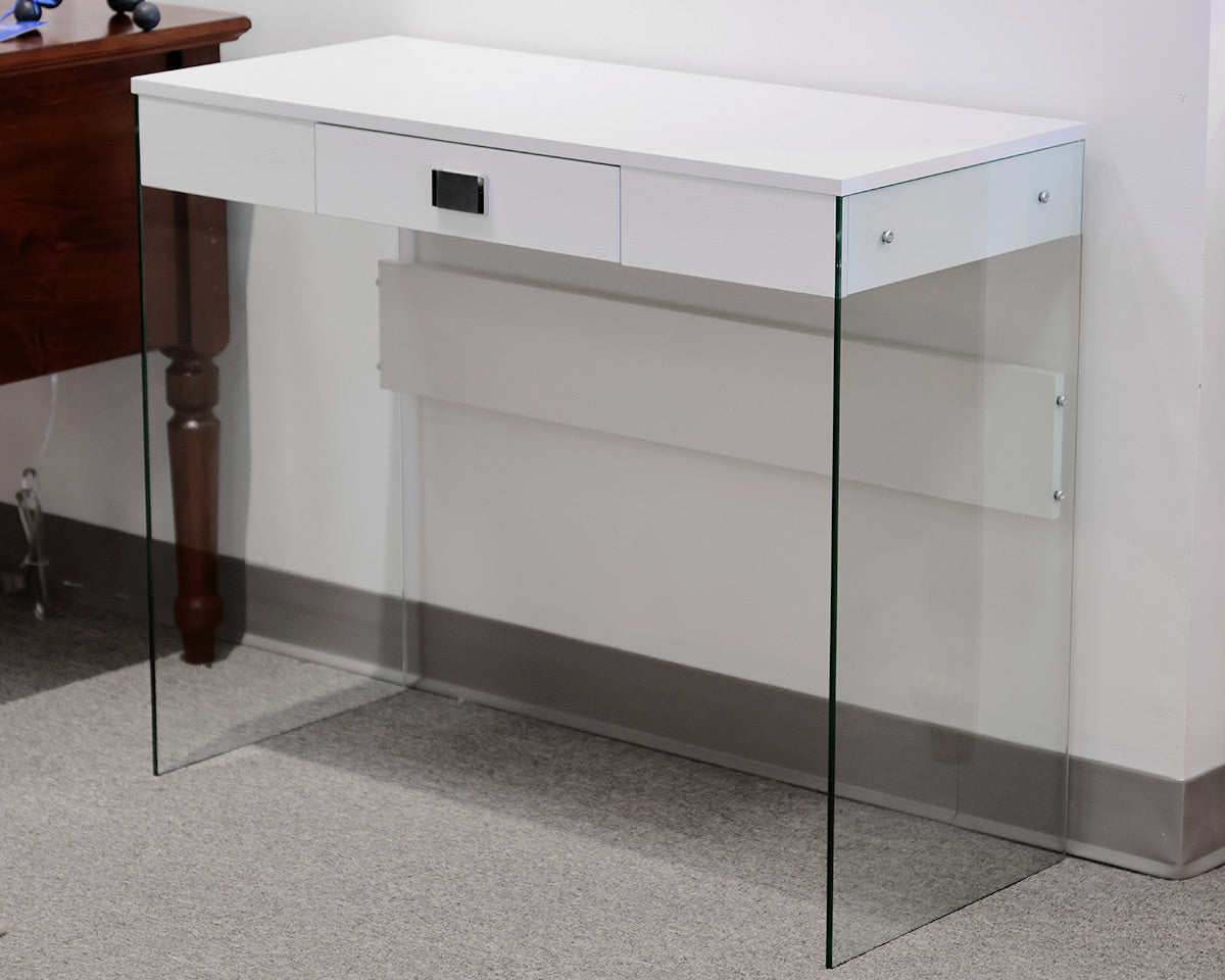 Contemporary White Desk With Acrylic Legs