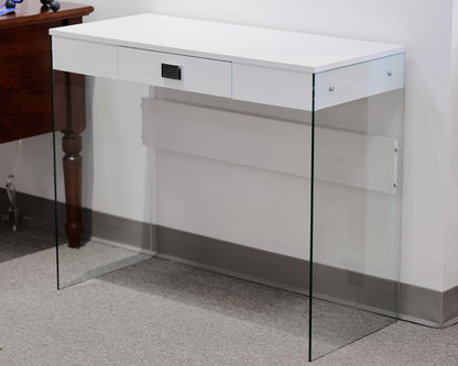 Contemporary White Desk With Acrylic Legs