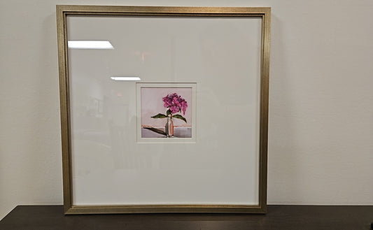 'Milk Bottle Floral B' in Champagne Frame