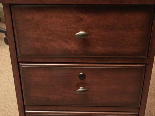 Dark Stained 1 Drawer 1 File Drawer On Wheels File Cabinets