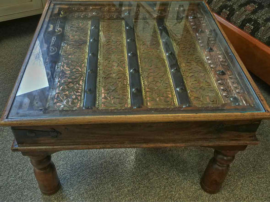 Bench Made Reclaimed Wood Carved Cocktail Table