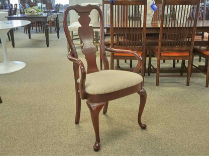 Hitchcock Double Pedestal Cherry Extension Dining Table & Set of 6 Chairs