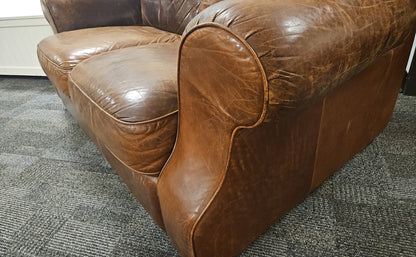 Natuzzi Brown Leather Loveseat