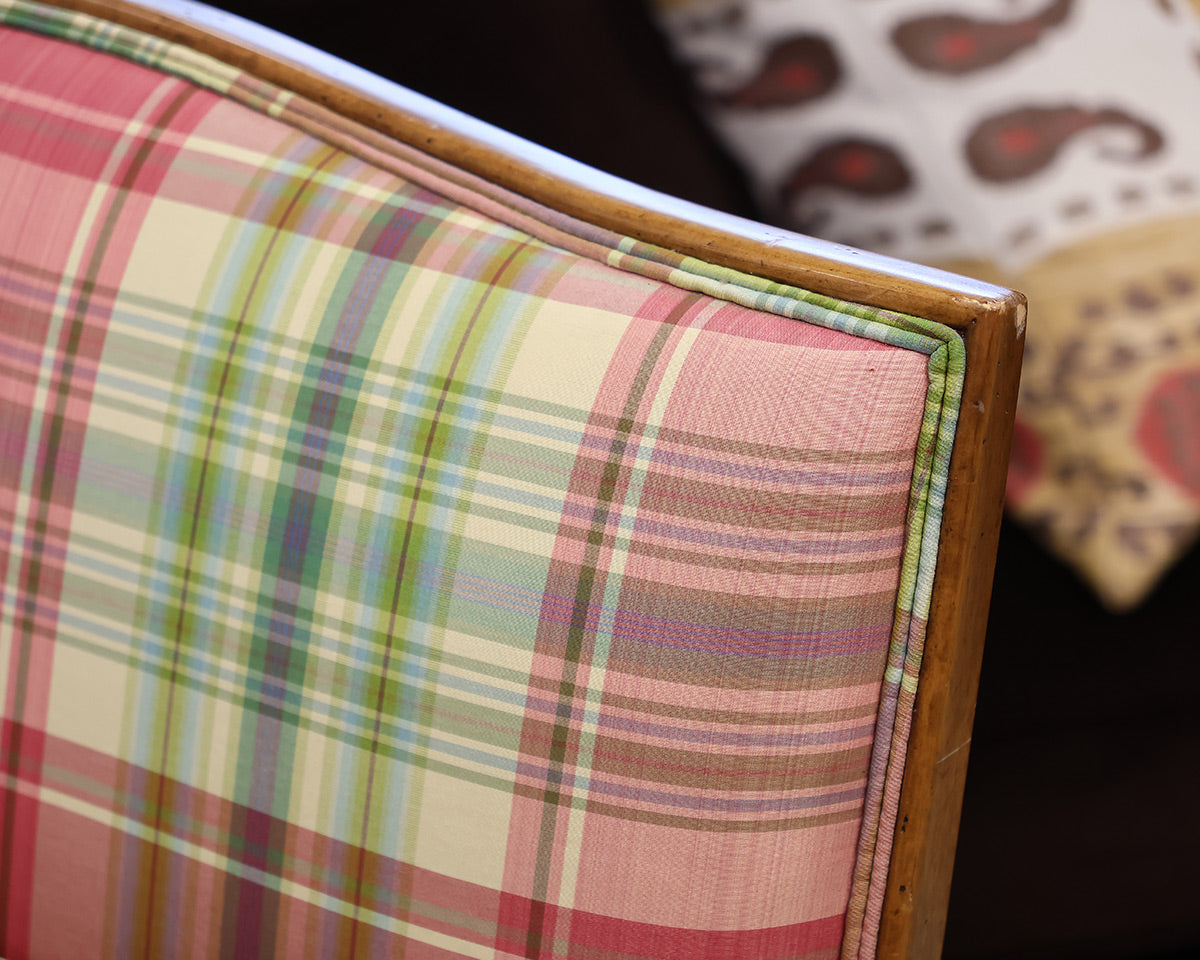 Custom Plaid Chair and Ottoman