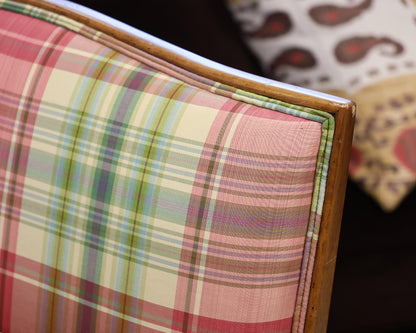 Custom Plaid Chair and Ottoman
