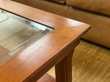 Cherry Cocktail Table w/ Glass Insert