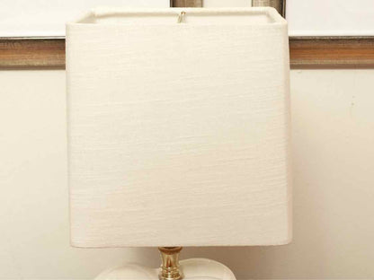 White Bunny Lamp With White Linen Shade