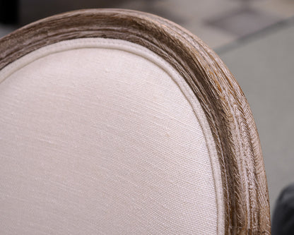 Set of Four Restoration Hardware Vintage French Round Fabric Side Chair