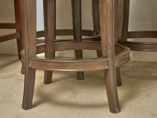 Set Of 3 Frontgate 'Anderson' Leather  Swivel  Counter Stools