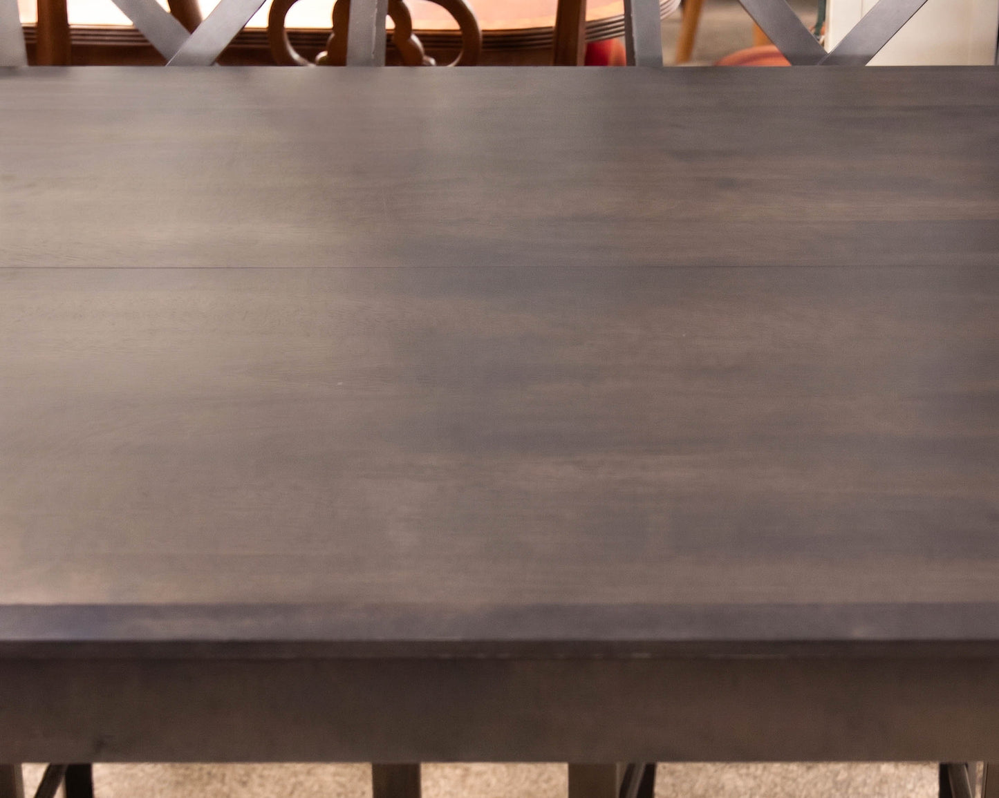 Canadel Expanding Pub-Height Table & Set of 6 Counter Stools in Grey Finish