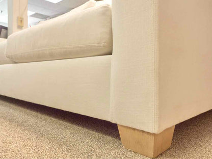 Pottery Barn Comfort Modern Square Arm Grand 87" Sofa in Warm White