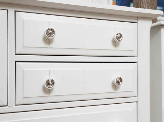 Off White Finish  9 Drawer Mule Chest