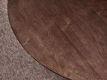 Brown Stained Oak Round Cocktail Table with Open Pedestal Base