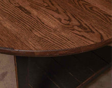 Oak Top Round Side Table with Tripod Base