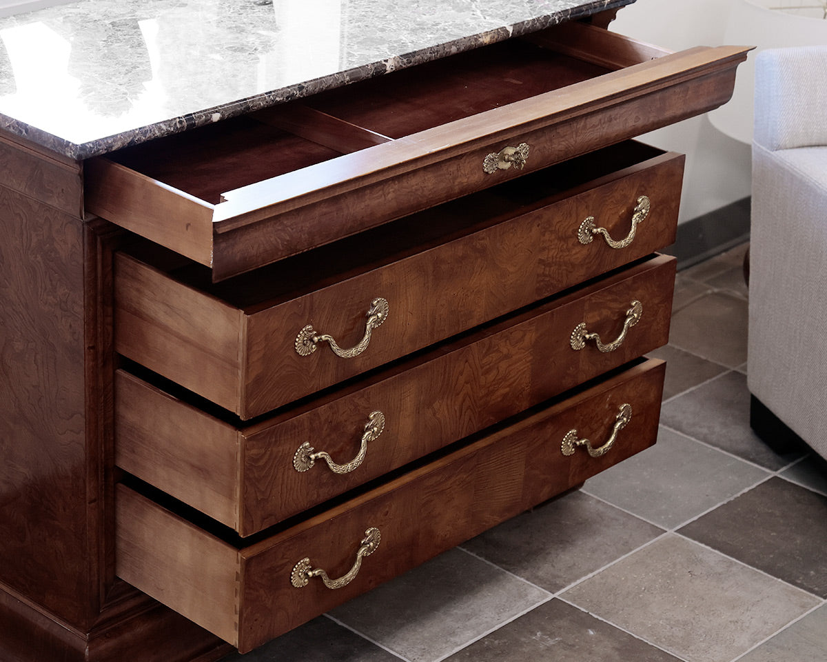 Henredon 'Charles X' 4-Drawer Stone Top Accent Chest