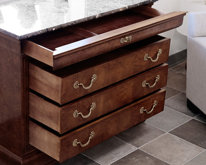 Henredon 'Charles X' 4-Drawer Stone Top Accent Chest