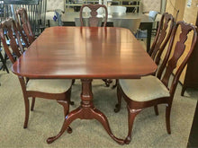 Hitchcock Double Pedestal Cherry Extension Dining Table & Set of 6 Chairs