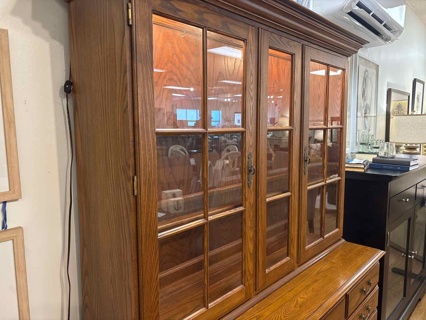 Hitchcock 2-Piece Oak China Cabinet