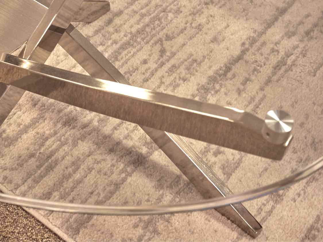 Oval Glass Top Cocktail Table