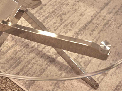 Oval Glass Top Cocktail Table