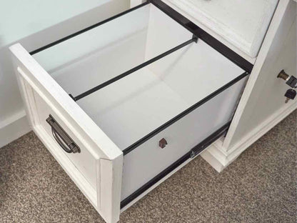 Liberty Furniture Allison Park L Shaped Desk w/Charcoal Top & White Base