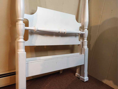 Semi Gloss White Finish 4 Poster Twin  Bed