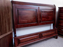 Queen Sleigh Bed in Cherry with Low Profile Footboard