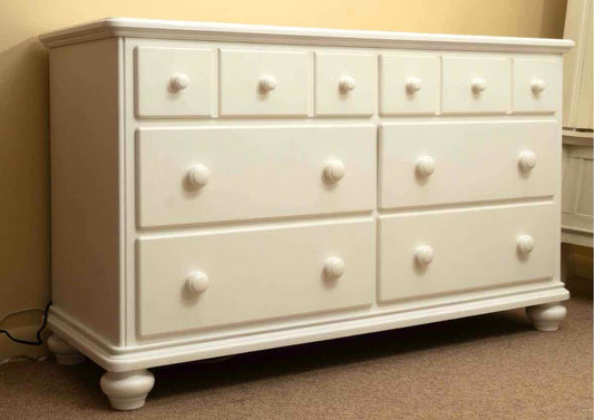 Ragazzi White Finish 6 Drawer Dresser with Wood Knobs