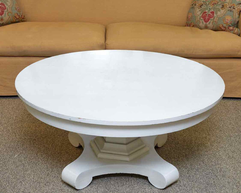 Round Rustic Cocktail Table in White