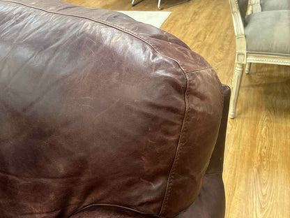 Natuzzi Plum Leather Chair w/ Ottoman