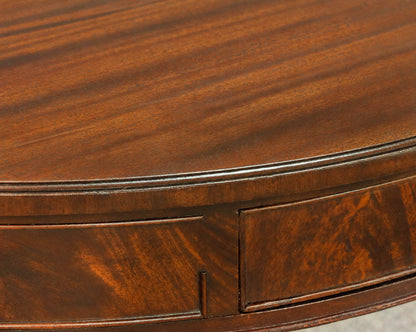 Mahogany Renter's Accent Table with Pedestal Base