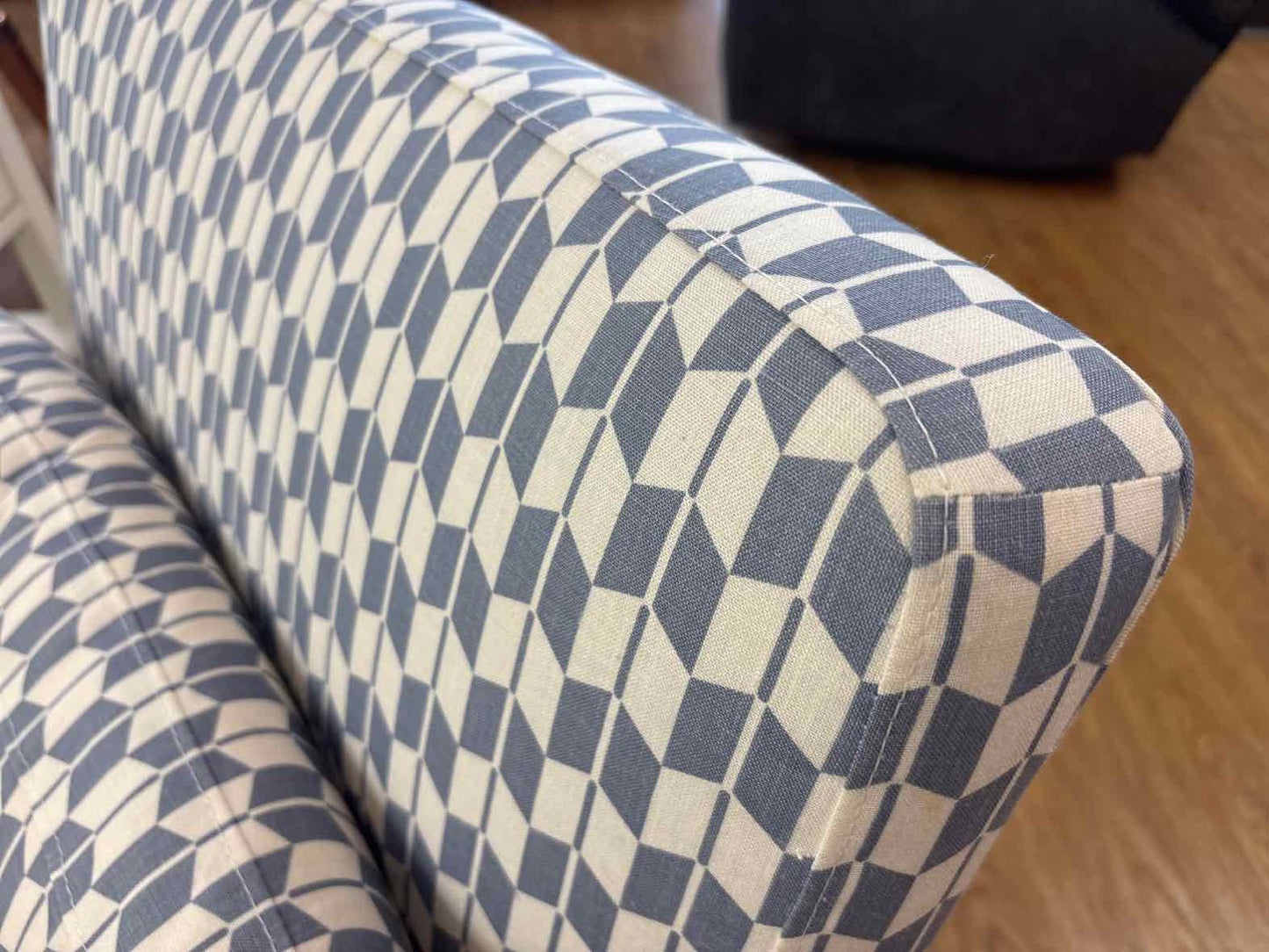 Kroll Furniture Soft Blue & White Slipper Chair