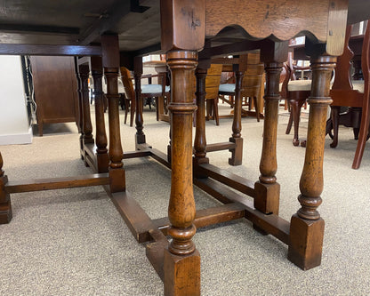 English Oak Oval Gate Leg Harvest Dining Table