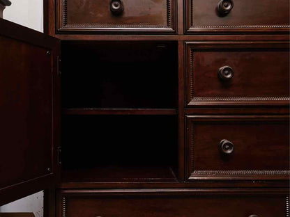 Bassett Dark Stain Finish 7 Drawer & 2 Door  Dresser
