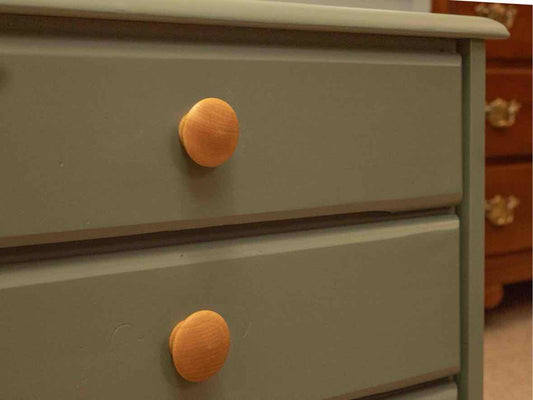Pair of Eucalptus Green Finish 3 Drawer Nightstands