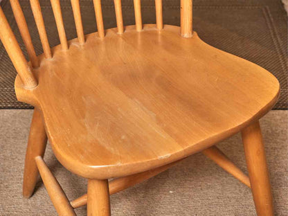 Eastern Butcher Block  Trestle  Base Table &5 Oak Windsor  Chair Set