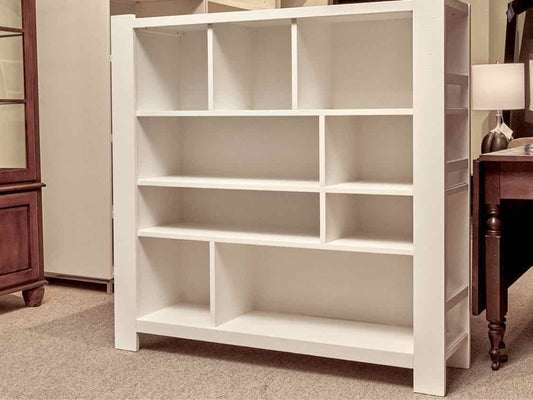 Off White Finish 9 Cubby 4 Shelf Bookcase