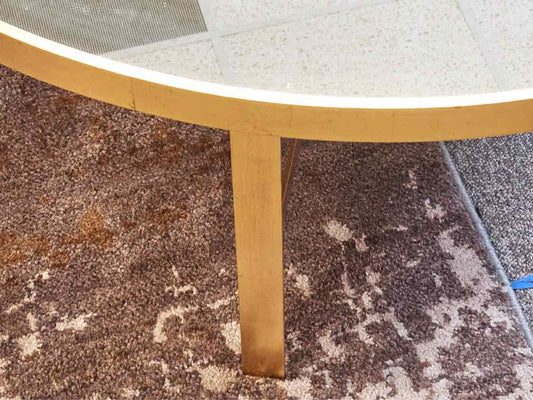 Interlude  Gold Finish Cocktail Table with  Antiqued Mirror Top