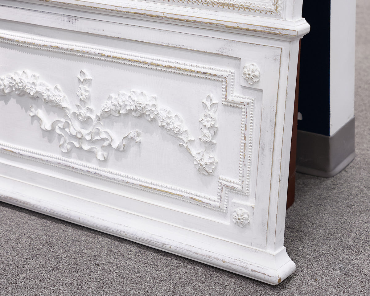 Carved White Painted Mirror