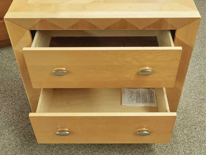 Poplar Wood 2 Drawer Nightstand