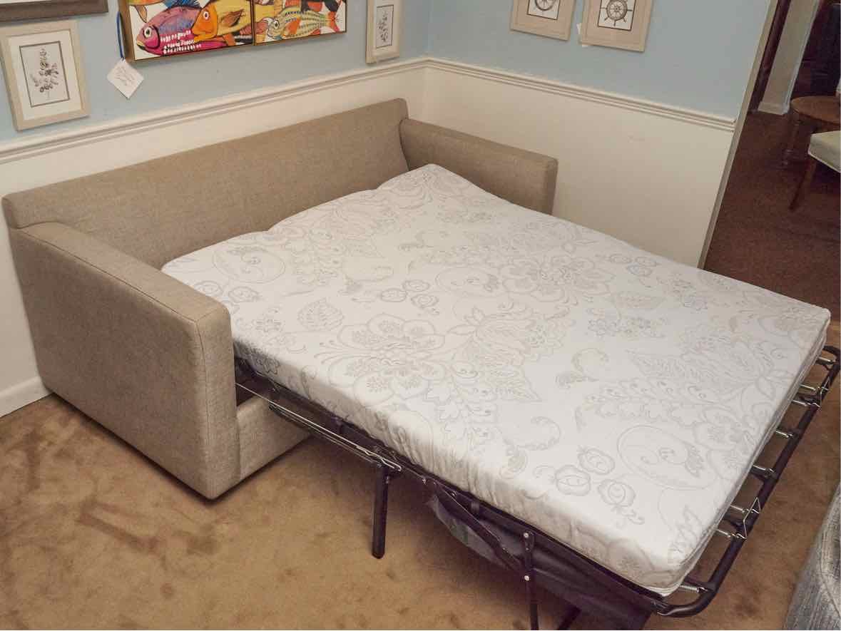 Crate & Barrel  'Barrett II'  Dove Gey Track Arm Queen Sleeper Sofa
