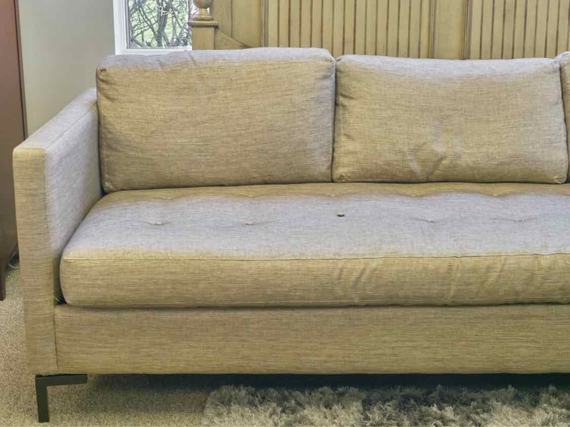 Distinctions by Klaussner Shelter Arm Sofa in Woven Wheat Fabric